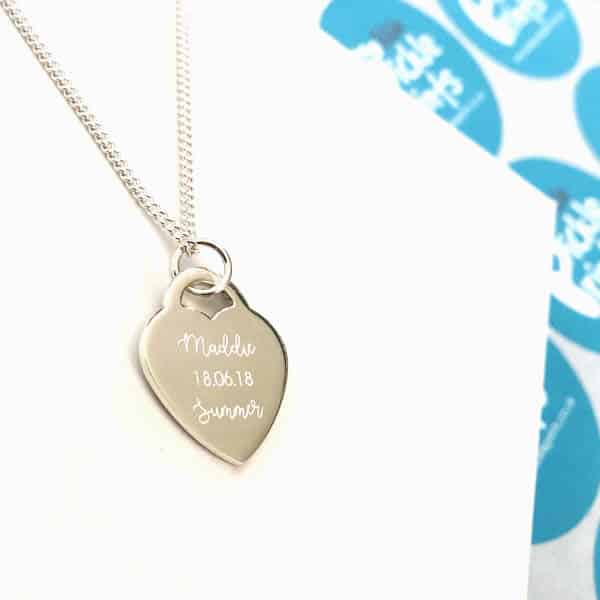 Custom necklace Friendship with heart in stainless steel