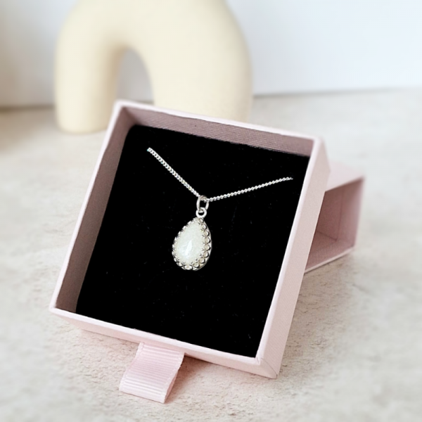 Breastmilk Crown Tear-drop Necklace