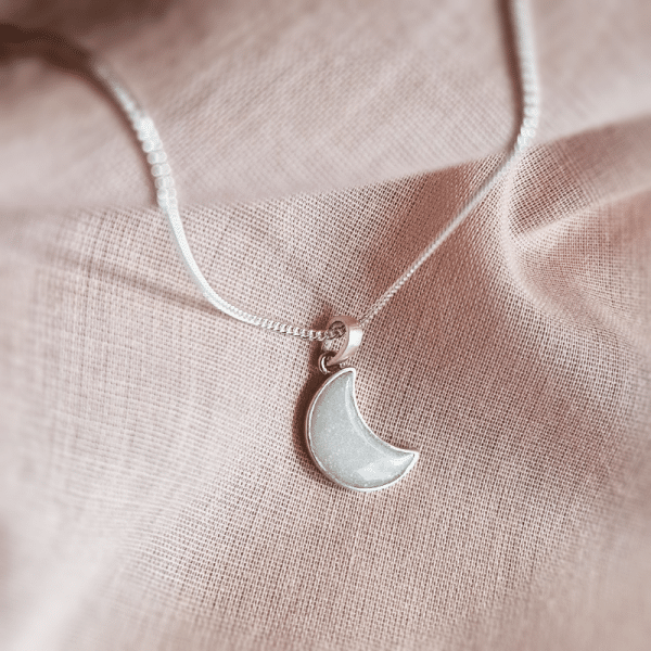 Breastmilk Moon Necklace - curb chain