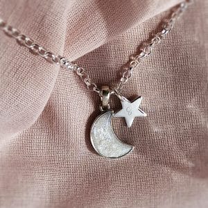Breastmilk Moon & Star Necklace