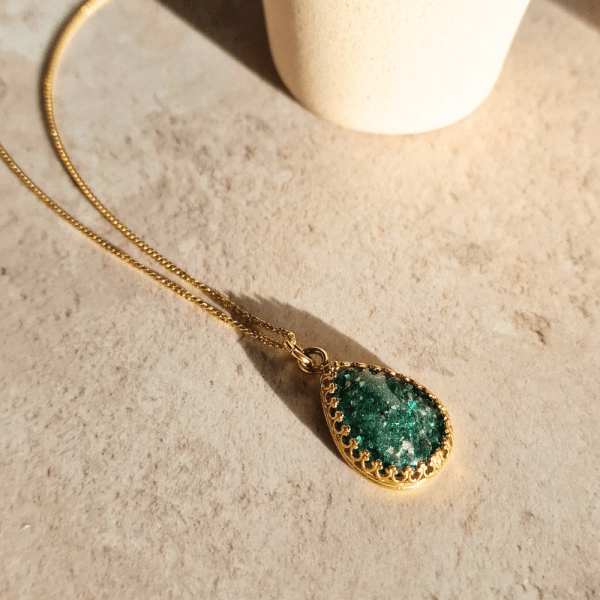 Gold Vermeil Ashes Teardrop Crown Necklace