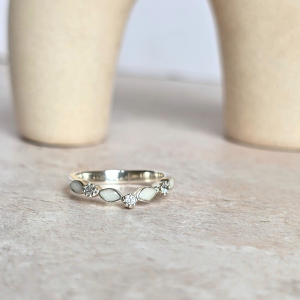 Serenity Sparkle Breastmilk Wishbone Ring